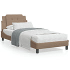 Bed frame without mattress "Zadar" faux leather cappuccino 90x200 cm