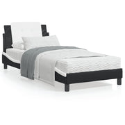 Bedframe 90x200 cm kunstleer zwart wit
