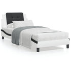 Bed frame without mattress "Zadar" faux leather white and black 90x200 cm