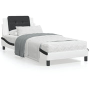 Bedframe 90x200 cm kunstleer wit zwart