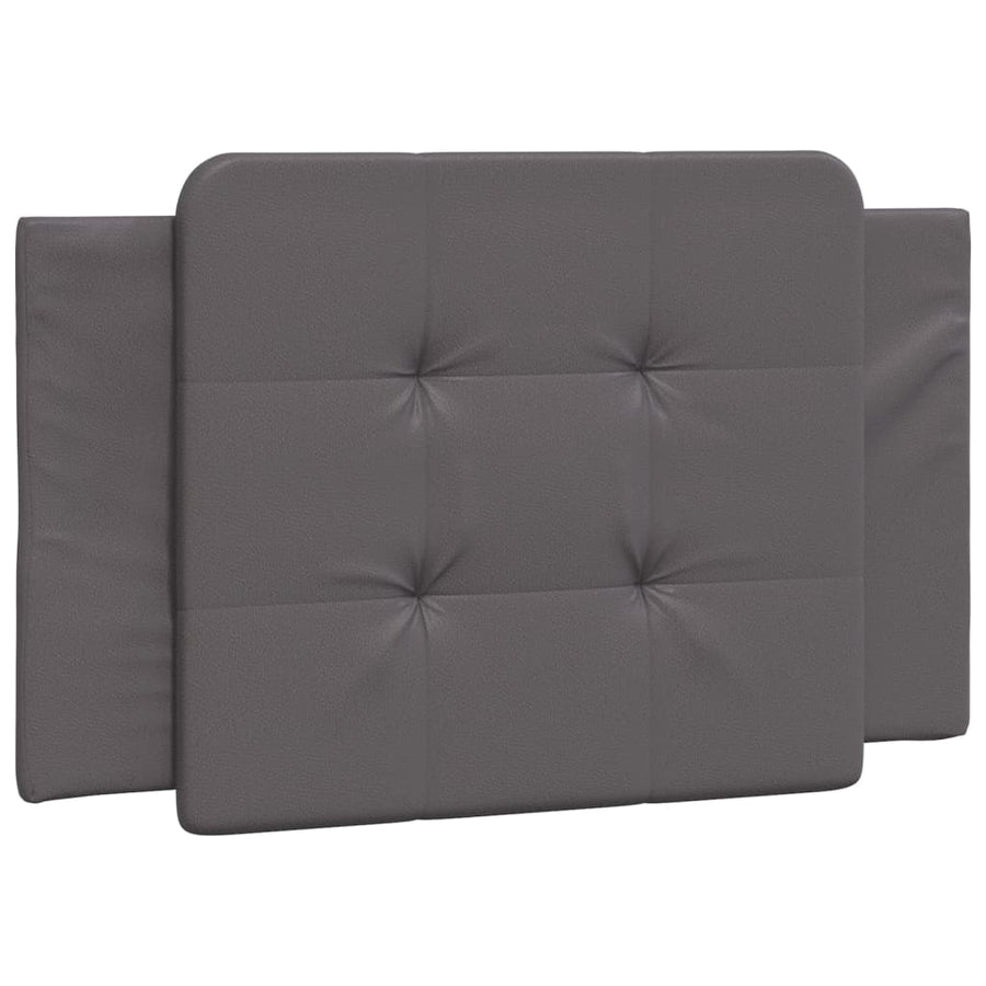 Bedframe met hoofdbord kunstleer grijs 100x200 cm