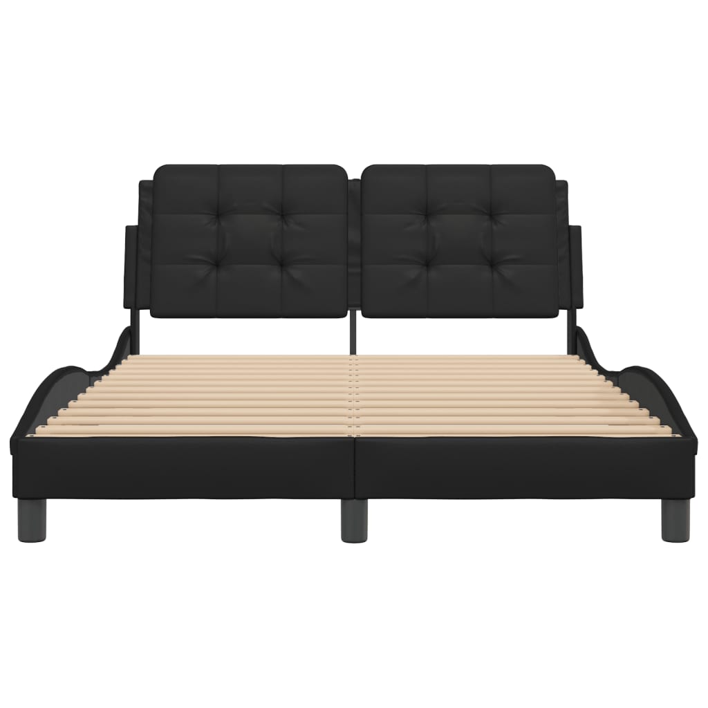Bedframe met hoofdbord kunstleer zwart 120x200 cm