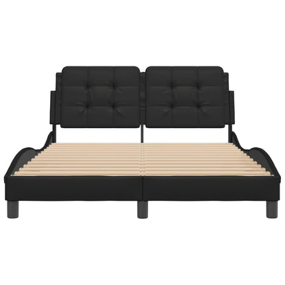 Bedframe met hoofdbord kunstleer zwart 120x200 cm