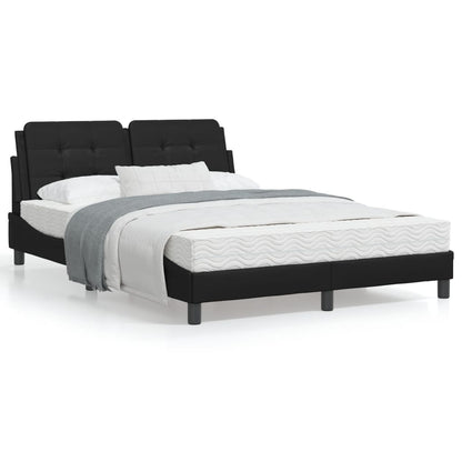 Bedframe met hoofdbord kunstleer zwart 120x200 cm
