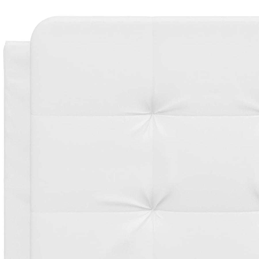 Bedframe met hoofdbord kunstleer wit 120x200 cm