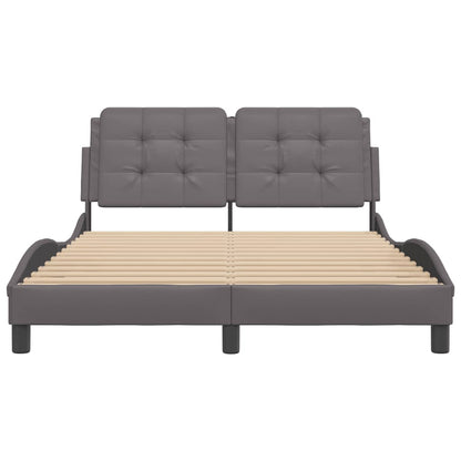 Bedframe met hoofdbord kunstleer grijs 120x200 cm