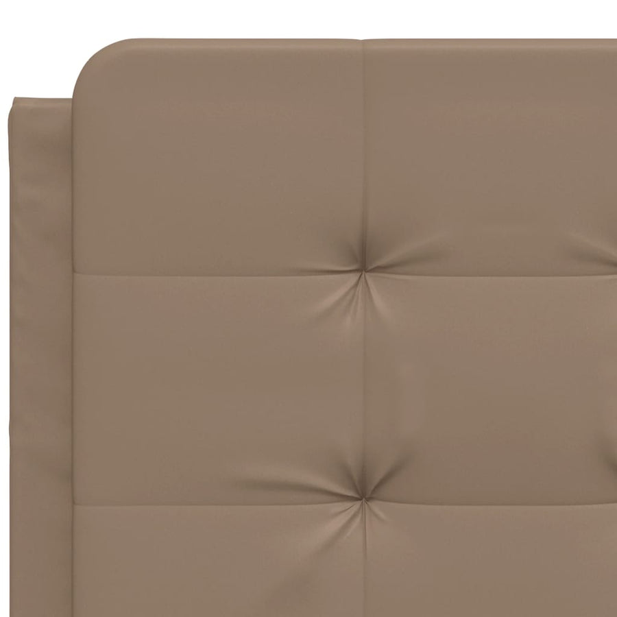 Bedframe met hoofdbord kunstleer cappuccinokleurig 120x200 cm