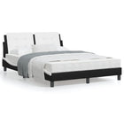 Bed frame without mattress "Zadar" faux leather black and white 120x200 cm