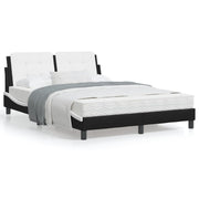 Bedframe 120x200 cm kunstleer zwart wit