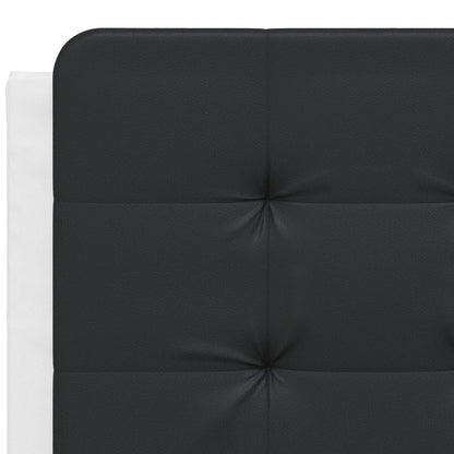 Bedframe met hoofdbord kunstleer zwart en wit 120x200 cm