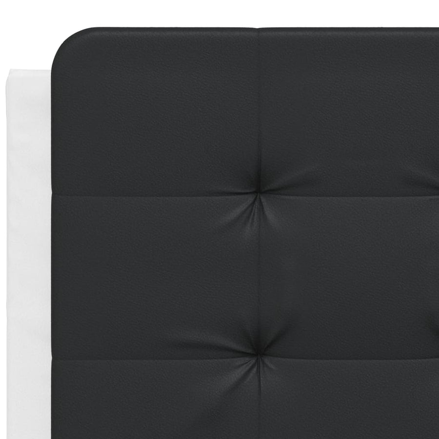 Bedframe met hoofdbord kunstleer zwart en wit 120x200 cm