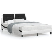 Bedframe 120x200 cm kunstleer zwart wit