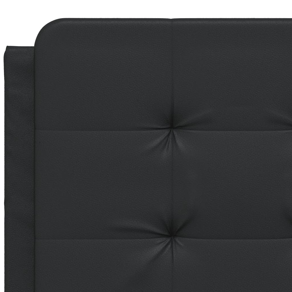 Bedframe met hoofdeind kunstleer zwart 140x190 cm