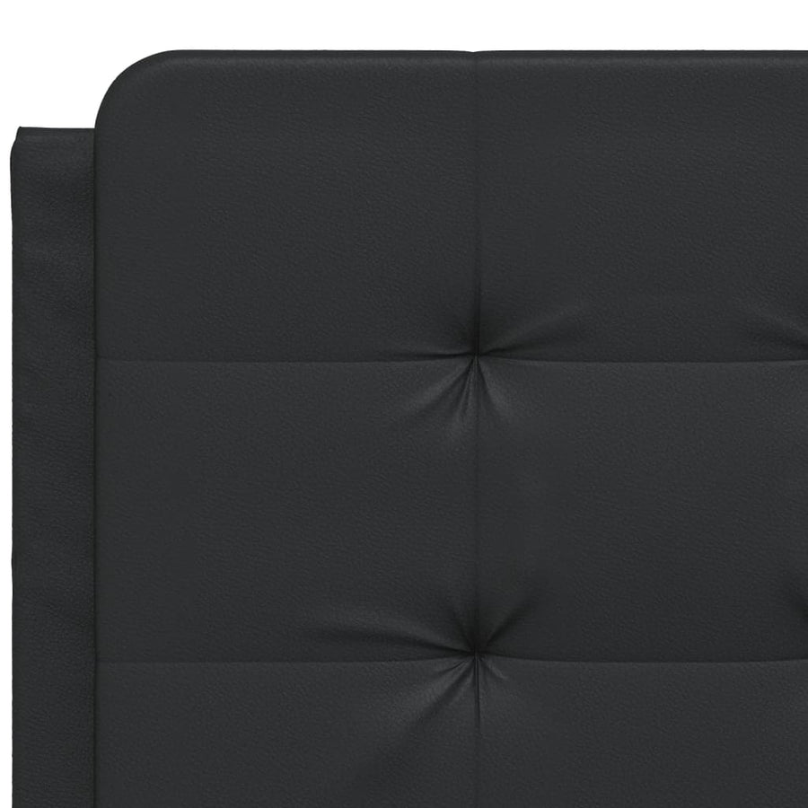 Bedframe met hoofdeind kunstleer zwart 140x190 cm