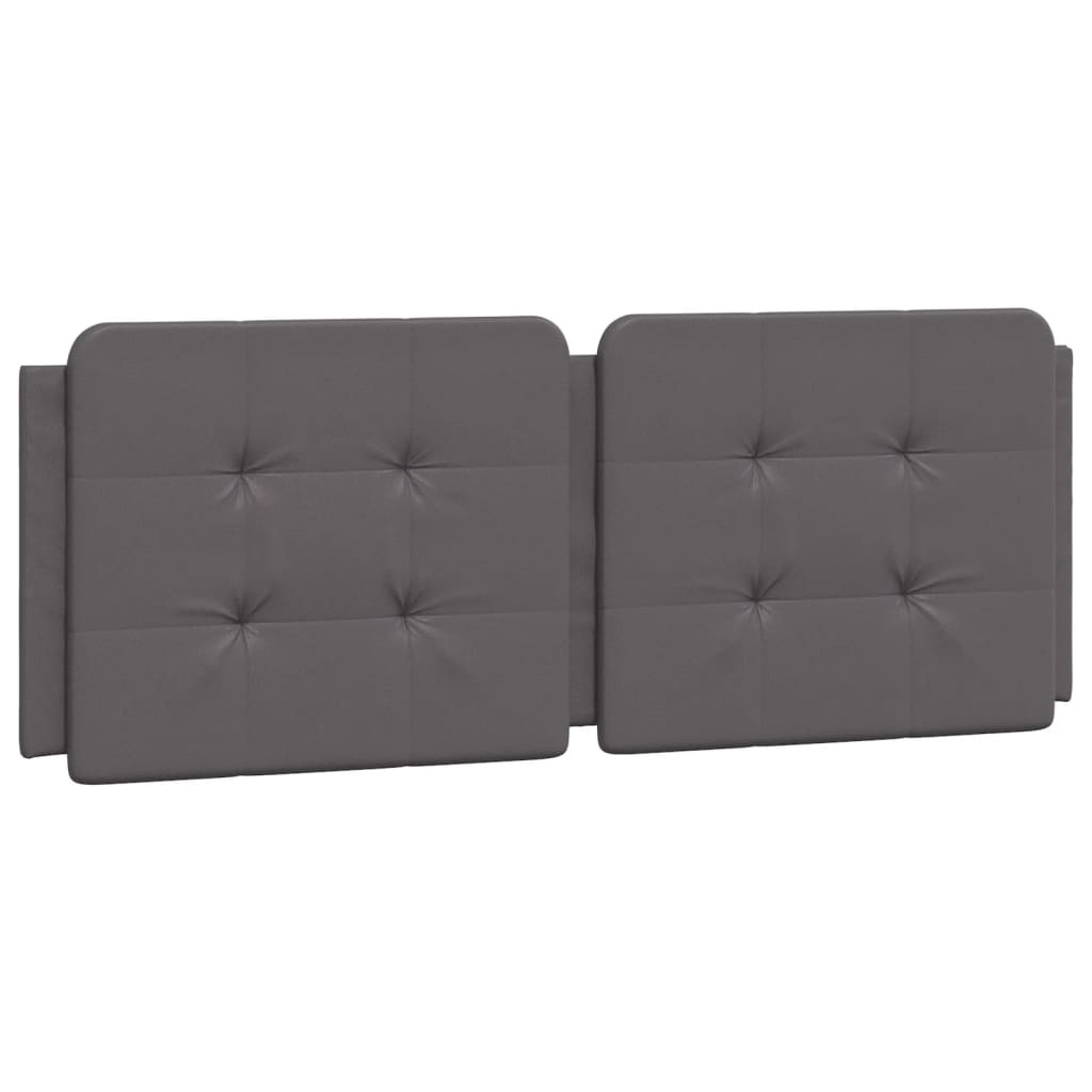 Bedframe met hoofdbord kunstleer grijs 140x190 cm