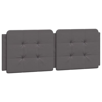 Bedframe met hoofdbord kunstleer grijs 140x190 cm