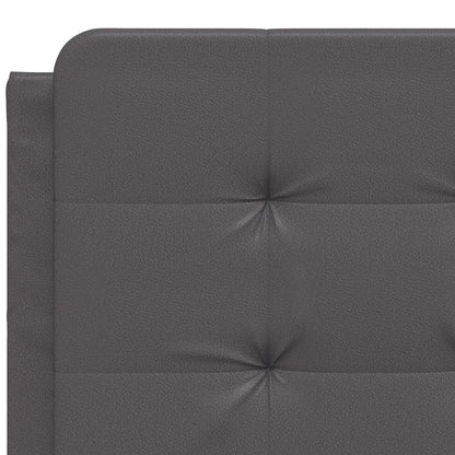 Bedframe met hoofdbord kunstleer grijs 140x190 cm