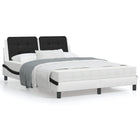 Bed frame without mattress "Zadar" faux leather white and black 140x190 cm