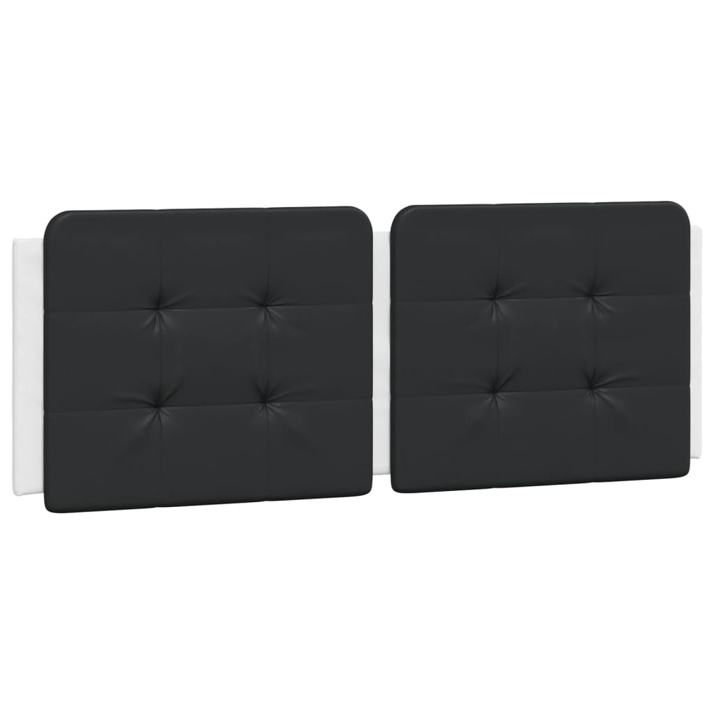 Bedframe met hoofdbord kunstleer zwart en wit 140x200 cm