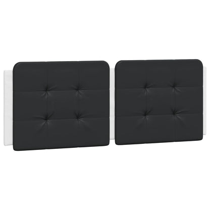 Bedframe met hoofdbord kunstleer zwart en wit 140x200 cm