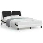 Bed frame without mattress "Zadar" faux leather black and white 140x200 cm