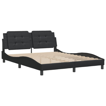 Bedframe met hoofdbord kunstleer zwart 160x200 cm
