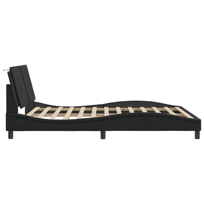 Bedframe met hoofdbord kunstleer zwart 160x200 cm
