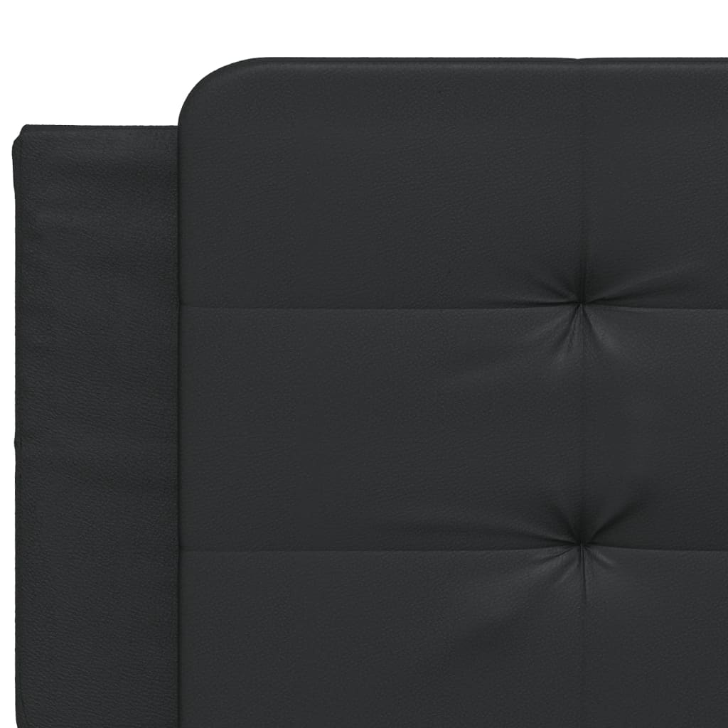 Bedframe met hoofdbord kunstleer zwart 160x200 cm