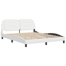 Bedframe met hoofdbord kunstleer wit 160x200 cm