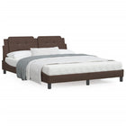 Bedframe met hoofdbord kunstleer bruin 160x200 cm