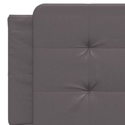 Bedframe met hoofdbord kunstleer grijs 160x200 cm