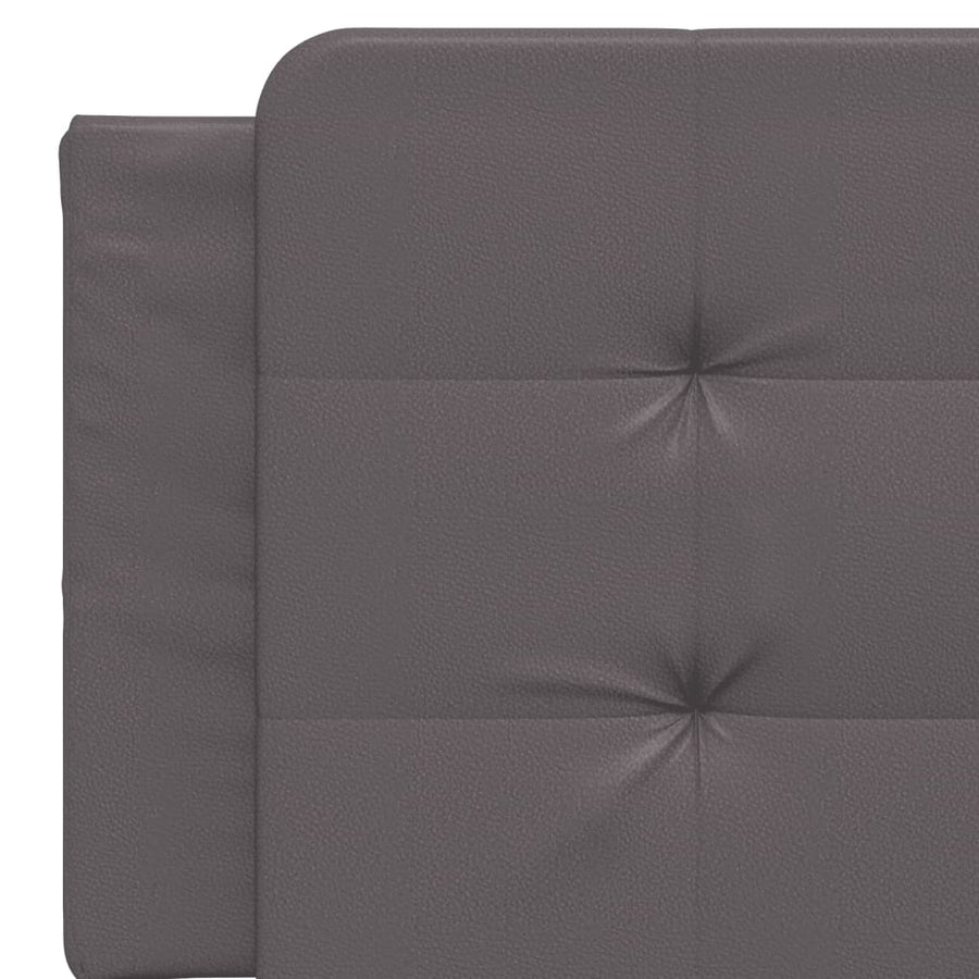 Bedframe met hoofdbord kunstleer grijs 160x200 cm