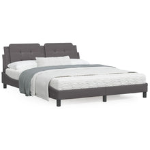 Bedframe met hoofdbord kunstleer grijs 160x200 cm