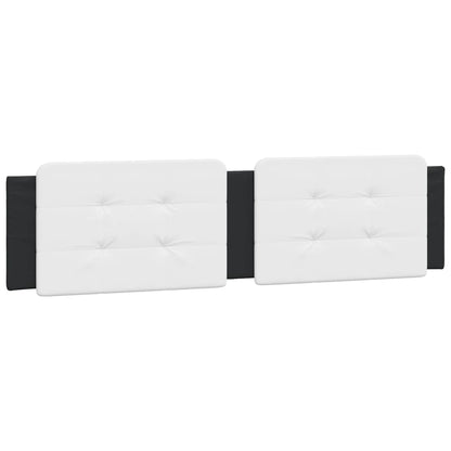 Bedframe met hoofdbord kunstleer zwart en wit 160x200 cm