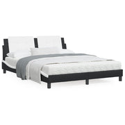 Bedframe 160x200 cm kunstleer zwart wit