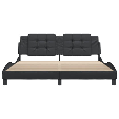 Bedframe met hoofdbord kunstleer zwart 180x200 cm