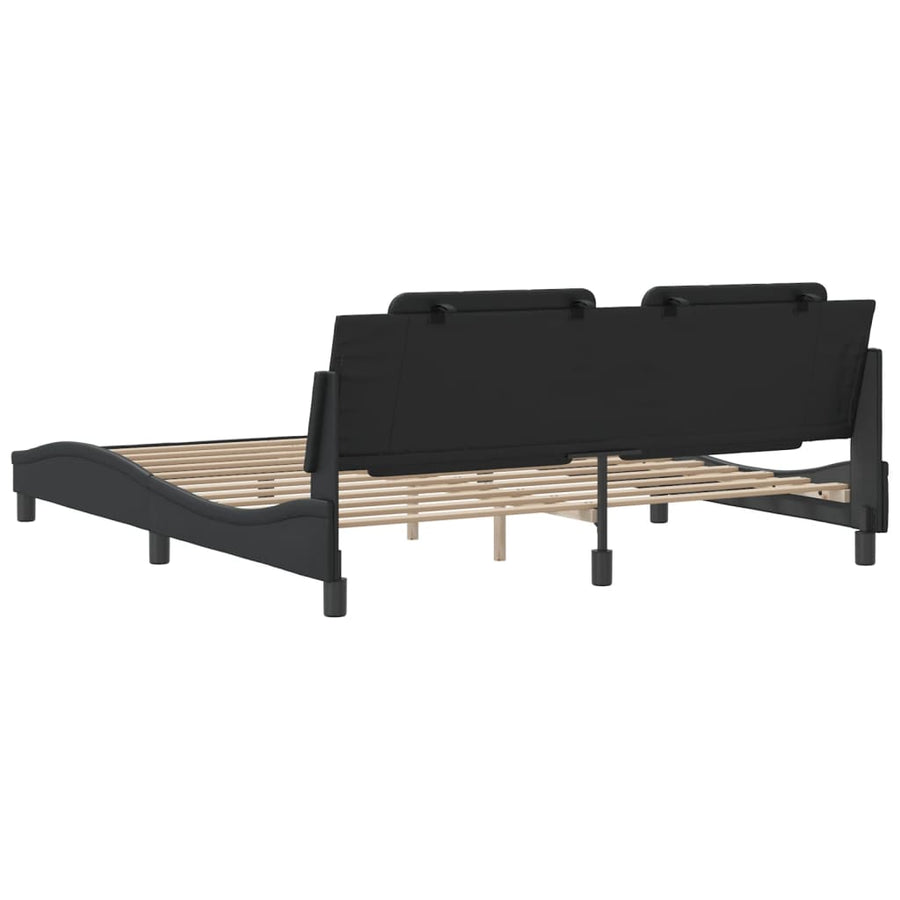 Bedframe met hoofdbord kunstleer zwart 180x200 cm