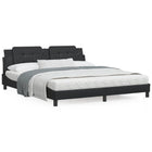 Bed frame without mattress "Zadar" faux leather black 180x200 cm