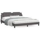 Bed frame without mattress "Zadar" faux leather grey 180x200 cm