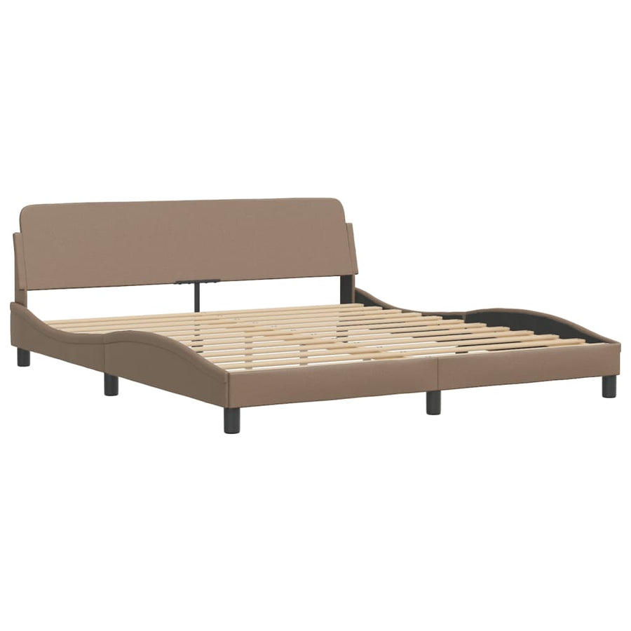 Bedframe met hoofdbord kunstleer cappuccinokleurig 180x200 cm