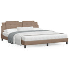 Bed frame without mattress "Zadar" faux leather cappuccino 180x200 cm