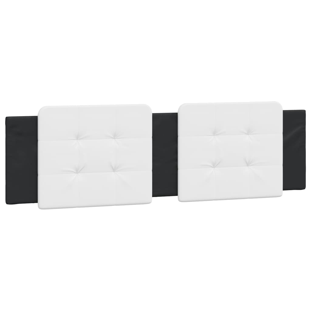 Bedframe met hoofdbord kunstleer zwart en wit 180x200 cm