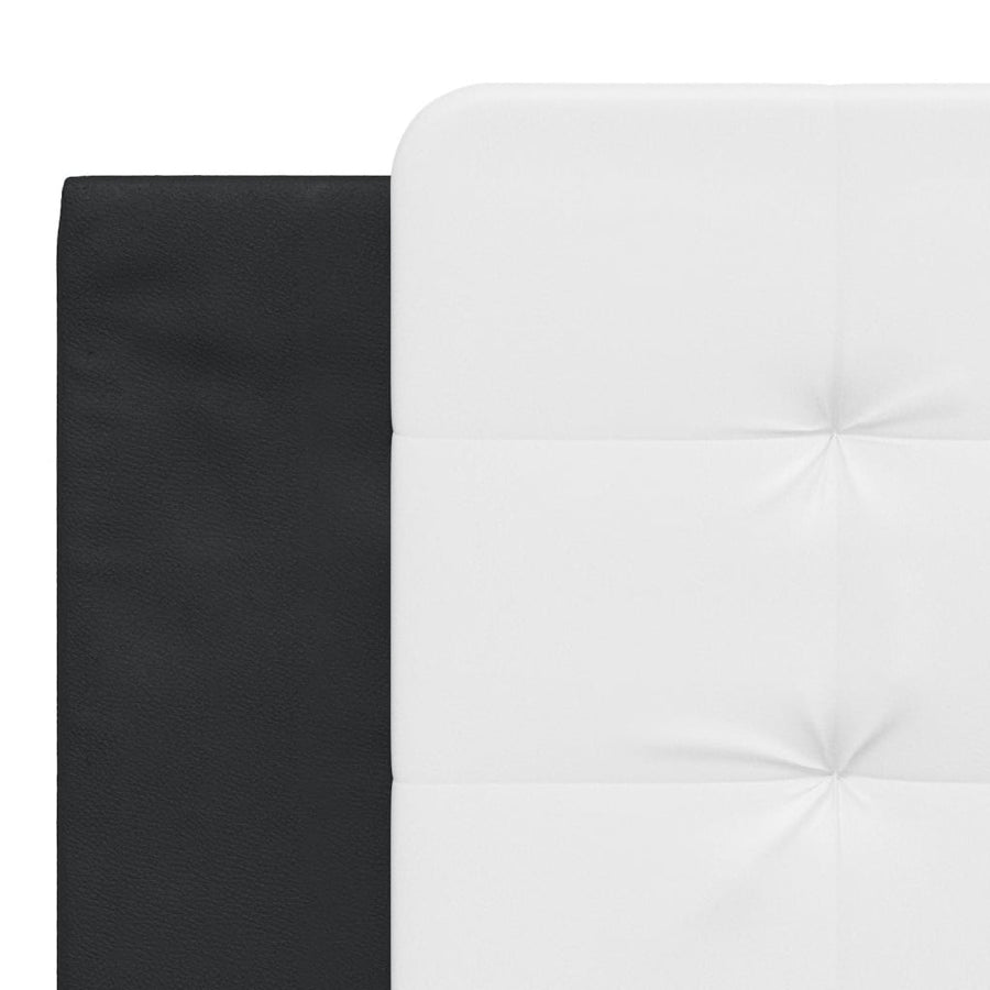 Bedframe met hoofdbord kunstleer zwart en wit 180x200 cm