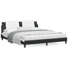 Bed frame without mattress "Zadar" faux leather black and white 180x200 cm