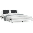 Bed frame without mattress "Zadar" faux leather white and black 180x200 cm