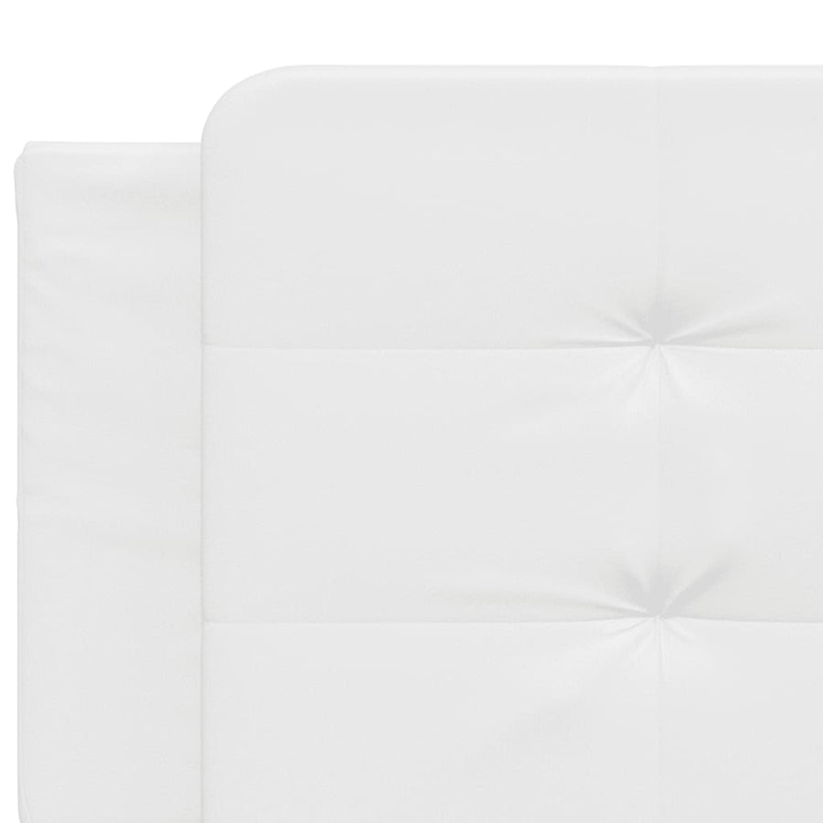 Bedframe met hoofdbord kunstleer wit 200x200 cm