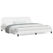 Bedframe 200x200 cm kunstleer wit