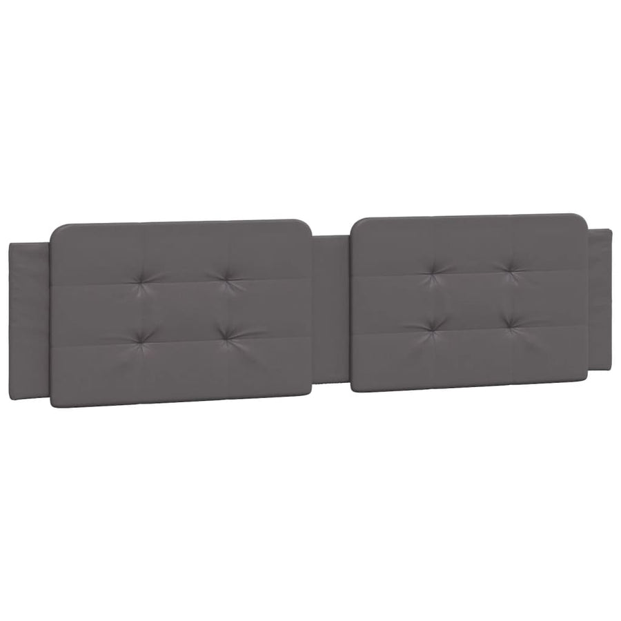 Bedframe met hoofdbord kunstleer grijs 200x200 cm