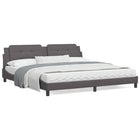 Bedframe kunstleer grijs 200x200 cm