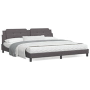 Bedframe kunstleer grijs 200x200 cm